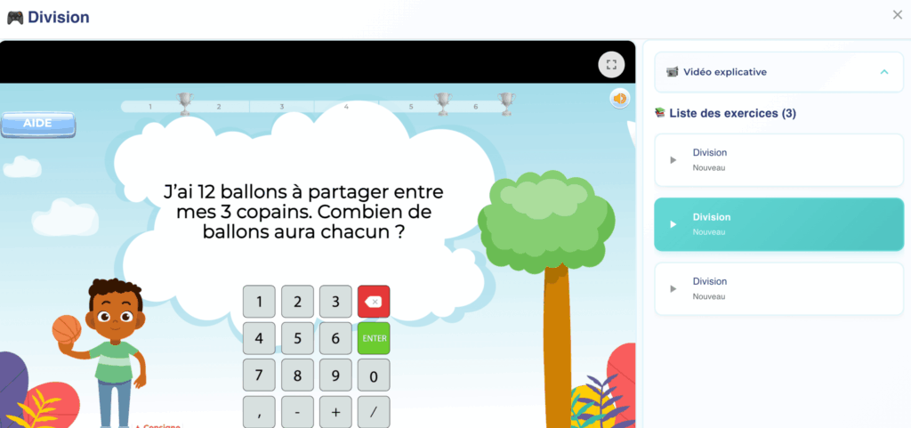 exercices divisions en lignes avec pdf