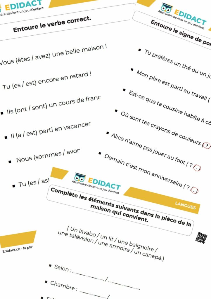exercices français ce1 fiches pdf a imprimer