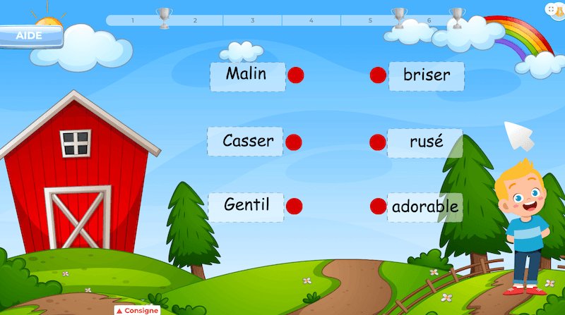 Exercice champ lexical en ligne pour enrichir son vocabulaire français